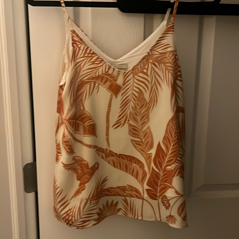 Eugenia Fernandez Blue Palm Print Tank
